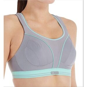 Shock Absorber Extreme Bounce Control Sports‎ Bra Gray/Blue Adjustable Straps